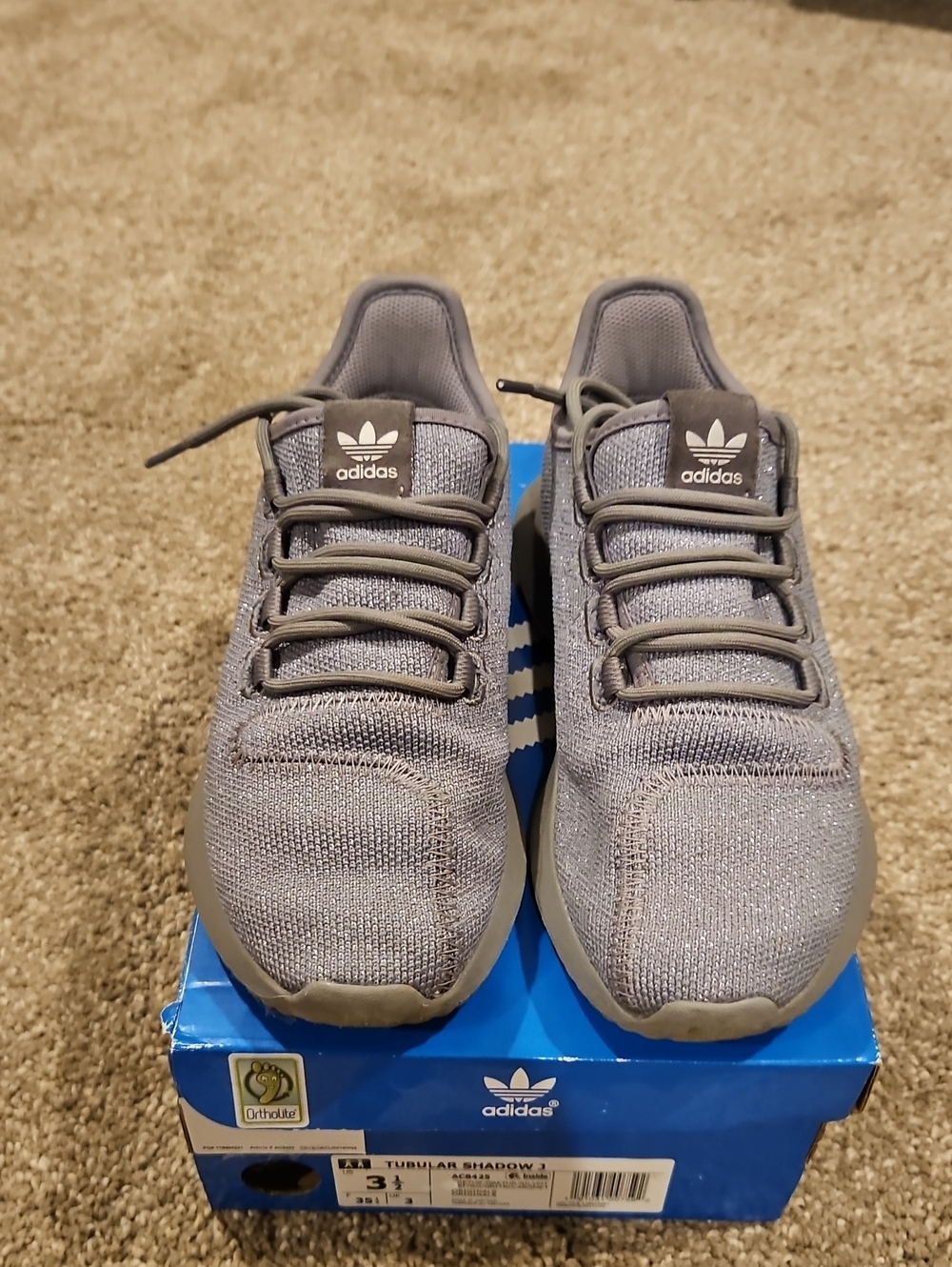 Adidas Kids' Tubular Shadow Shoes - Gray 3.5Y
